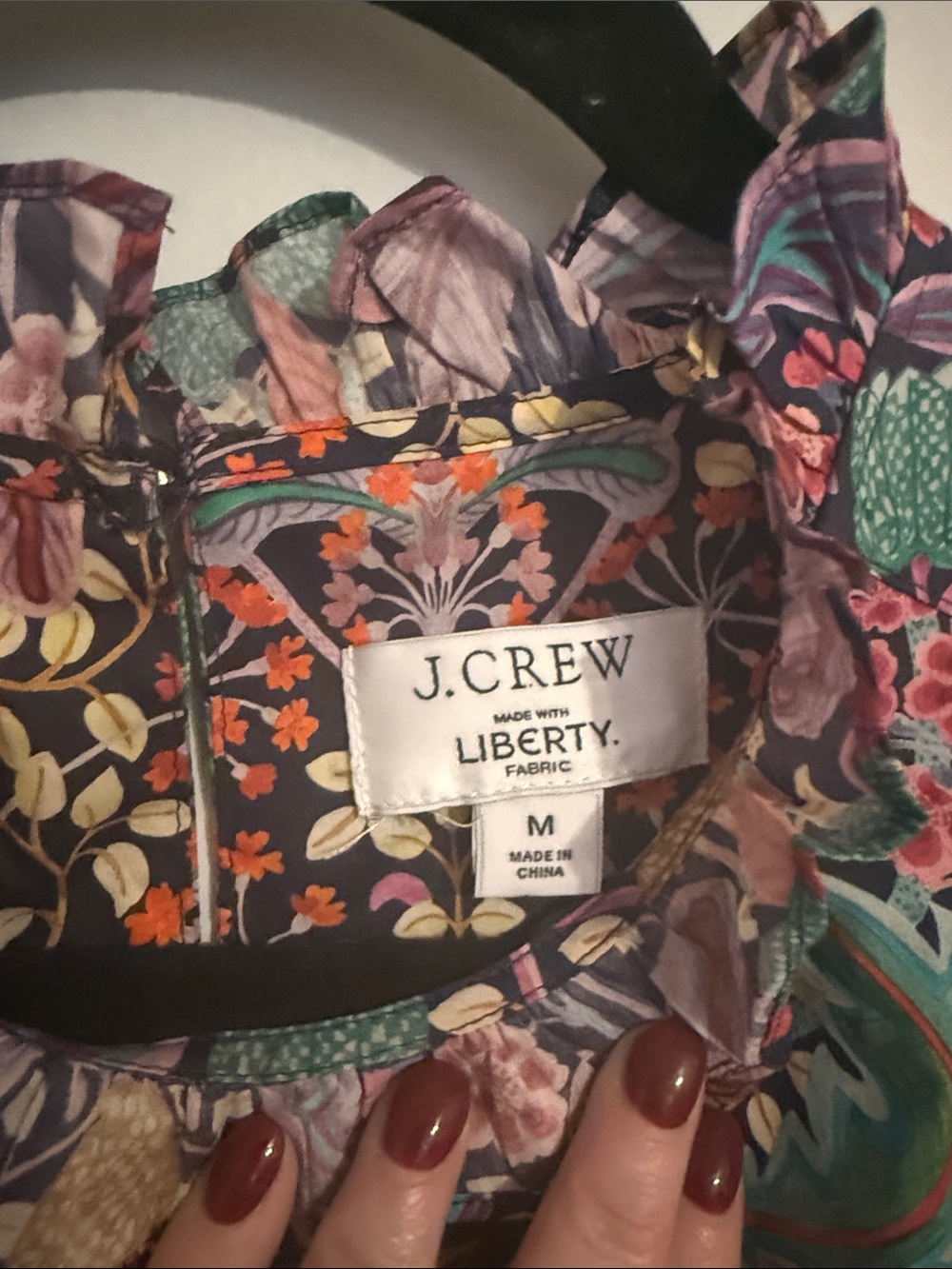 J.Crew Liberty Fabric Floral Smocked Blouse Size Medium - Picture 2 of 9
